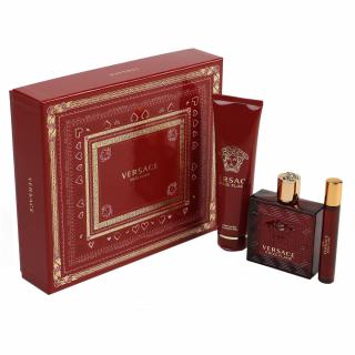 Gianni Versace Eros Flame 100ml EDP + 10ml EDP + 150ml Gel de duș Set