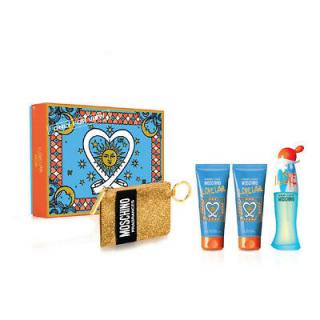 Moschino I Love Love 100ml EDT + 100ml Loțiune de corp + 100ml Gel de duș + Cardholder Set