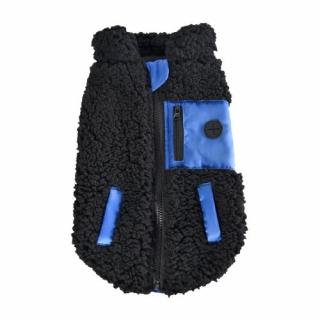 4DOG DELUXE Haina pentru Caine, Fluffy Negru si Albastru, 30 cm