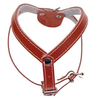 4DOG Ham pentru Caine din Piele cu Pasla, Rosu, Nr. 1, 330 360-420 mm