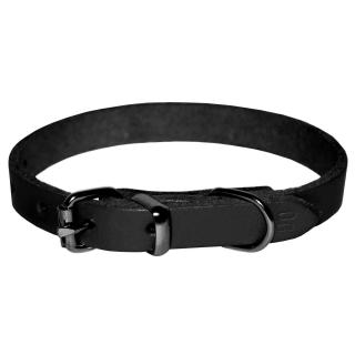 4DOG Zgarda pentru Caine din Piele, Neagra, Nr. 0, 12 360 mm
