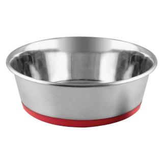 Castron 4Dog inox, baza rosie, 1,75L, 21cm