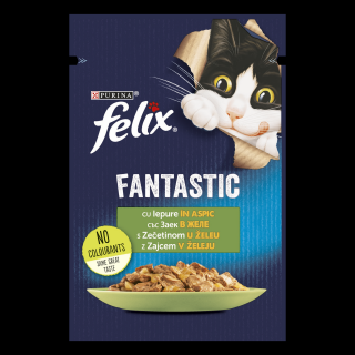 FELIX Fantastic Pachet Hrana Umeda Pisica Adult, Iepure in Aspic, 26x85g