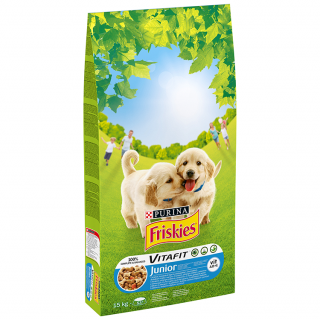 FRISKIES DOG JUNIOR PUI SI LEGUME 15KG