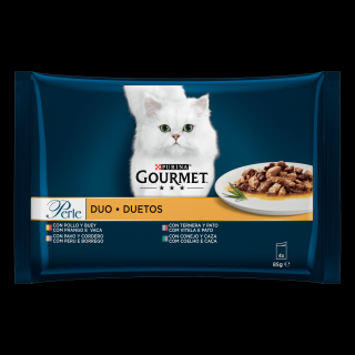 GOURMET Perle Duo, Hrana Umeda Pisica, Mini File in Sos, 4x85g (Termen redus - 28.08.2025)