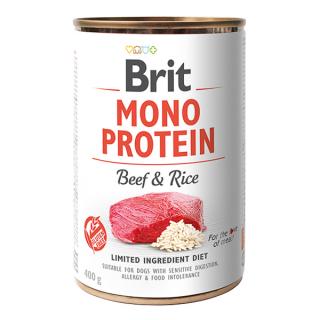 Hrana umeda Caini BRIT MONO PROTEIN Beef and Rice 400g