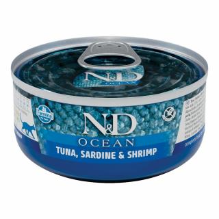 Hrana Umeda Pisici ND Ocean Adult Ton, Sardine si Creveti 70g