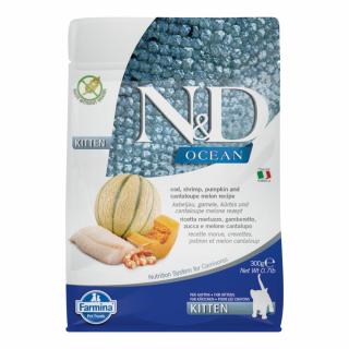 Hrana Uscata Pisici ND Ocean Kitten Cod, Creveti, Dovleac si Pepene 300g