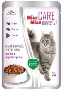 MIAU MIAU Care Digestive, Hrana Umeda Pisica Adult, Miel in gelatina, 85g
