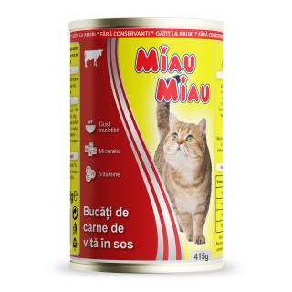 MIAU MIAU Conserva, Hrana Umeda Pisica Adult, Vita, 415g