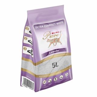 MIAU MIAU Pure Bentonita, Asternut Igienic pentru Pisica, Lavanda, 5L