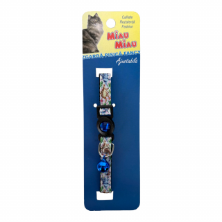 MIAU MIAU Zgarda pentru Pisica, Fancy Albastru, 32 cm