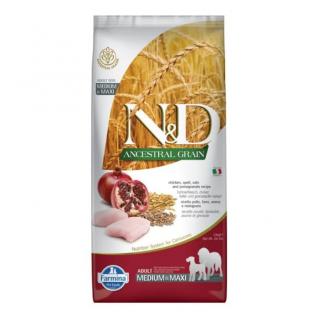 ND Ancestral Grain, Hrana Uscata Caine Adult, Talie Medie Mare, Pui si Rodie, 2.5kg