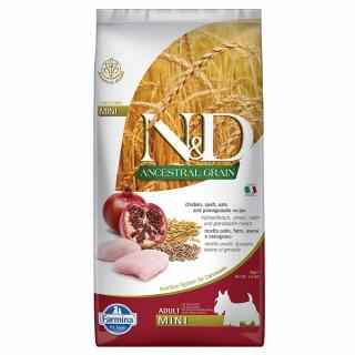 ND Ancestral Grain, Hrana Uscata Caine Adult, Talie Mica, Pui si Rodie, 7kg