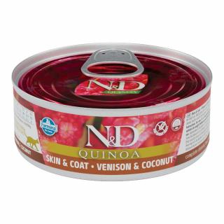 ND Quinoa Piele si Blana, Hrana Umeda Pisica Adult, Vanat si Cocos, 80g