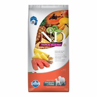 ND Tropical Selection, Hrana Uscata Caine Adult, Talie Medie Mare, Somon si Fructe Tropicale, 10kg