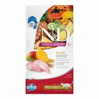 ND Tropical Selection, Hrana Uscata Pisica Adult, Sterilizata, Pui si Fructe Tropicale, 300g
