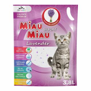 Nisip Pisici MIAU MIAU Silicat Lavanda 3.8L