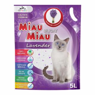 Nisip Pisici MIAU MIAU Silicat Lavanda 5L