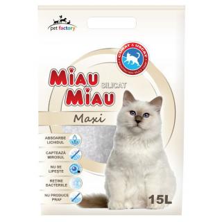 Nisip Pisici MIAU MIAU Silicat Maxi 15L