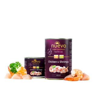 Pachet Conserve Nuevo Pisica Adult, Pui si Creveti 6 x 400g