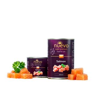 Pachet Conserve Nuevo Pisica Adult, Somon 6 x 400g