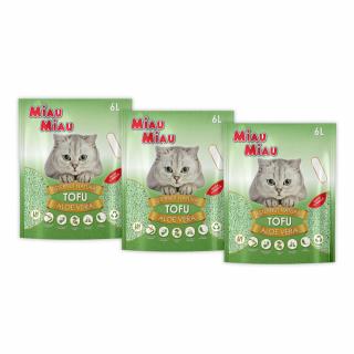 Pachet Economic MIAU MIAU Tofu, Asternut Igienic pentru Pisica, Aloe Vera, 3x6L