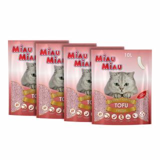 Pachet Economic MIAU MIAU Tofu, Asternut Igienic pentru Pisica, Fresh, 4x10L