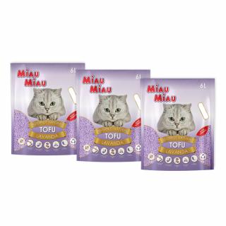 Pachet Economic MIAU MIAU Tofu, Asternut Igienic pentru Pisica, Lavanda, 3x6L