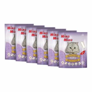 Pachet Economic MIAU MIAU Tofu, Asternut Igienic pentru Pisica, Lavanda, 6x6L