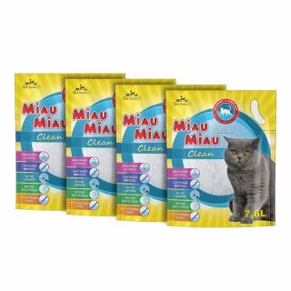 Pachet Economic Nisip Pisici MIAU MIAU Silicat Clean 4x7,6L