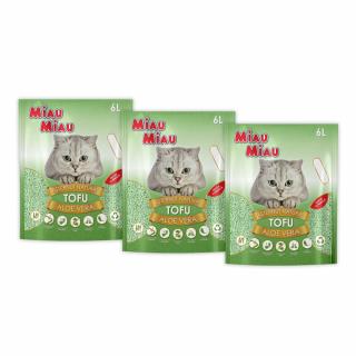 Pachet Economic Nisip Pisici MIAU MIAU Tofu Aloe Vera 3x6L