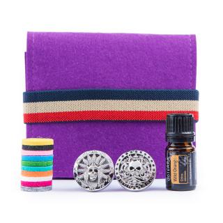 Set 2 difuzoare auto pentru ventilatie cu rezerva de ulei esential wild orange doterra si husa de protectie