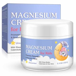 Crema cu Magneziu pentru Copii cu Unt de Shea, Aloe Vera si Galbenele, Calm, Relaxare si Somn Linistit, NOVA KISS  , 150 g