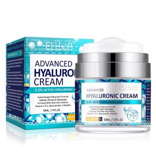 Crema de fata cu 2.5% Acid Hialuronic activ, Retinol, Vitamina C si E, Niacinamide si 3 Peptide Elbbub, 50 ml