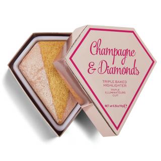 Iluminator Makeup Revolution I ,   Revolution Triple Baked Highlighter Champagne  Diamonds, 10 g