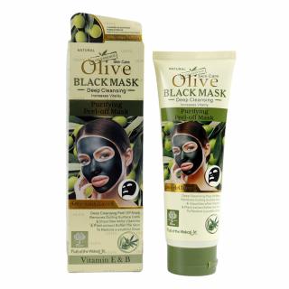 Masca de fata cu Carbune Activ, Masline si Vitamina E  B, Efect Intinerire, Fruit of the Wokali Olive BLACK Mask, 130 ml