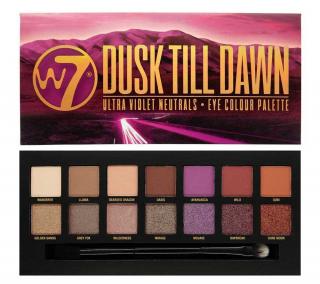 Paleta farduri W7 Dusk Till Dawn Eye Colour Palette, Ultra Violet Neutrals, 14 culori, 9.6g