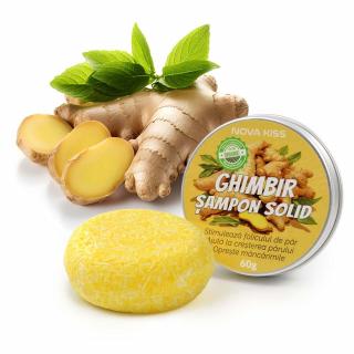 Sampon cu Ghimbir Organic Impotriva Caderii Parului, Efect Regenerator, 100% Natural, NOVA KISS   60 g