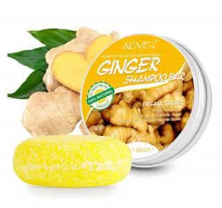 Sampon pentru Regenerarea Parului cu Ghimbir Organic, 100% Natural, Aliver 60 g