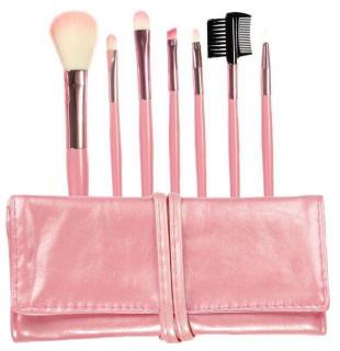 Set 7 Pensule Profesionale Luxury pentru Machiaj, Pink