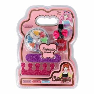 Set infrumusetare pentru copii cu Lac de Unghii, Paleta de farduri, Pila si Despartitor Degete Cute Beauty, Varsta 3+