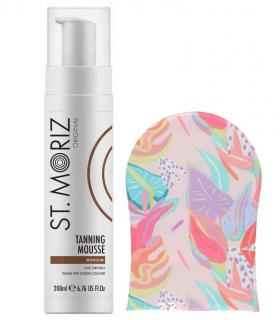 Set pentru autobronzare profesionala ST MORIZ cu Spuma Medium si Manusa Sunkissed, Hawaiian Edition