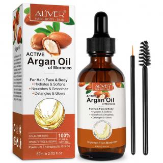 Ulei Argan din Maroc 100% Natural pentru Par, Ten si Corp Aliver, 60 ml