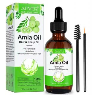 Ulei premium de Amla 100% Natural pentru Cresterea si Intarirea Firului de Par, Tratarea scalpului, Anti matreata, Aliver 60 ml