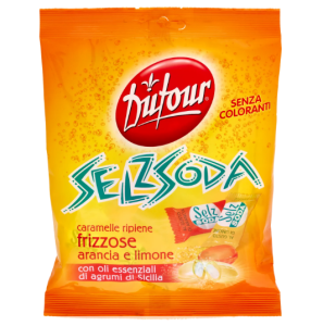 Bomboane Dufour Selzsoda cu portocale si lamaie fara gluten 150gr