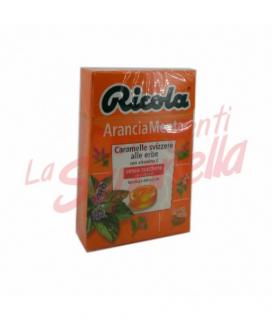 Bomboane Ricola elvetiene cu portocale si menta cu vitamina C fara zahar 50 gr