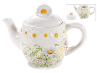 Ceainic ceramic cu margarete in relief 650ml