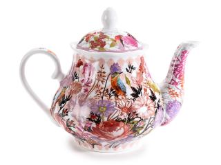 Ceainic de portelan cu ​​decoratiuni florale 1l