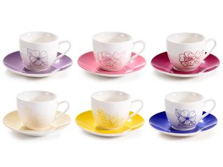 Ceașcă de cafea din ceramică colorată cu farfurie 80ml